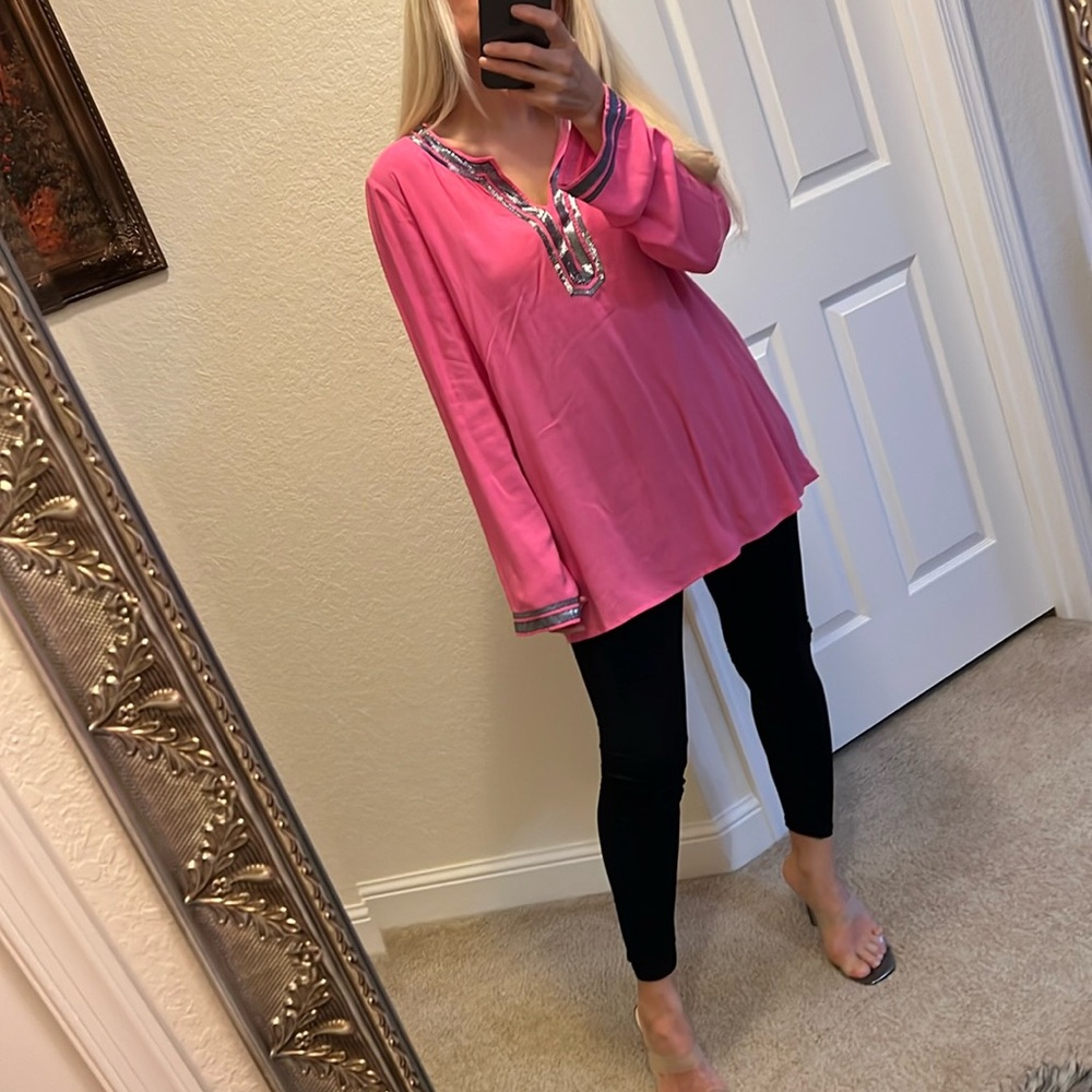 Twiggy 🇬🇧London Pink/silver tunic size S